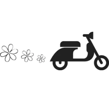 Vinil decorativo juvenil vespa flores - TenStickers
