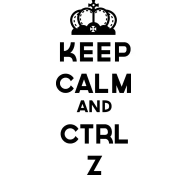 Vinil decorativo Keep Calm and CTRL Z - TenStickers