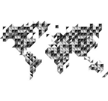Vinil decorativo mapa mundo cinzento geométrico - TenStickers