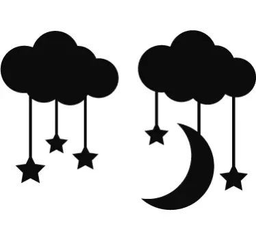 Vinil decorativo nuvens e lua - TenStickers