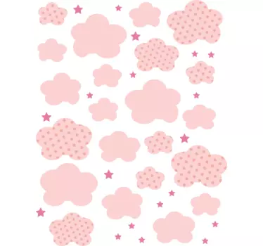 Vinil decorativo nuvens rosa - TenStickers