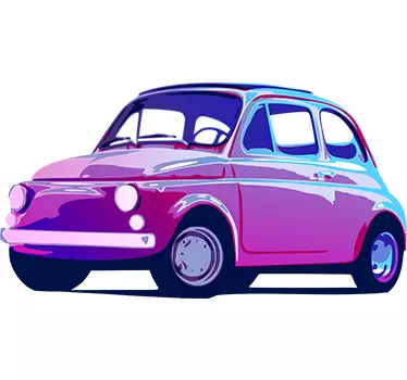 Vinil decorativo old fiat 500 - TenStickers