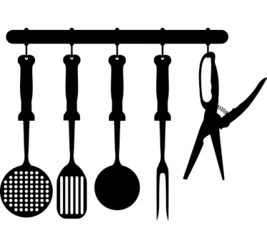 Vinil decorativo para cozinha silhueta untensilios - TenStickers