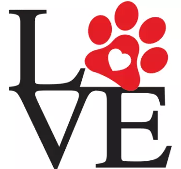 Vinil decorativo patas de cão love - TenStickers