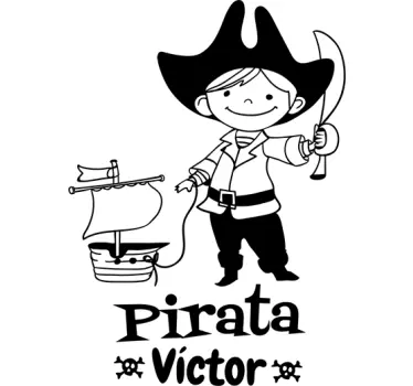 Vinil decorativo pirata personalizável - TenStickers