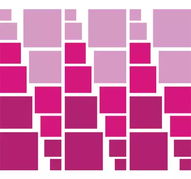 Vinil Decorativo Quadrados Tons Rosa - TenStickers