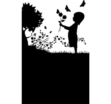 Vinil decorativo quadro ardósia natureza e criança - TenStickers