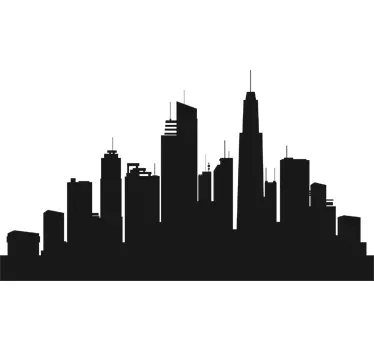 Vinil decorativo quadro preto ardósia cidade - TenStickers