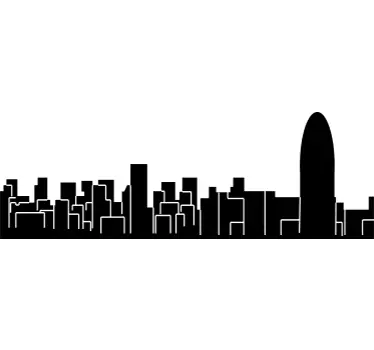 Vinil decorativo skyline de Barcelona - TenStickers