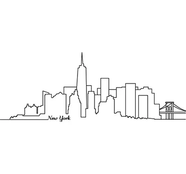 Vinil decorativo skyline Nova Iorque - TenStickers