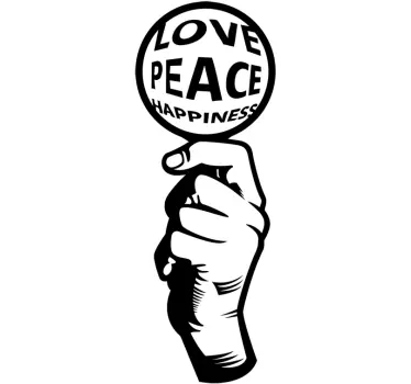 Vinil Lupa Love Peace Happiness - TenStickers