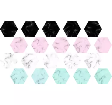 Autocolantes de padrões com texturas padrão hexagonal de marmore - TenStickers