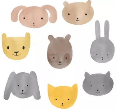 Vinil para bebés círculo animais - TenStickers