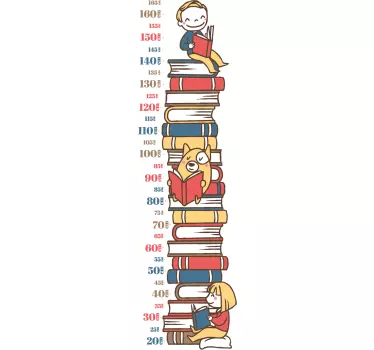 Vinil para medição de crescimento livros - TenStickers