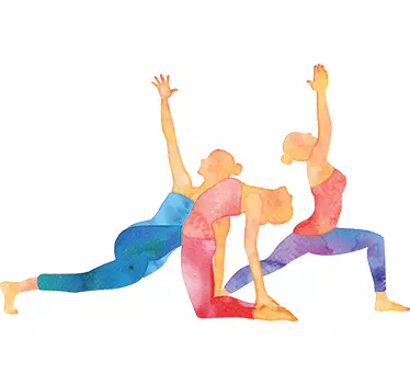 Vinil parede posturas de Yoga - TenStickers