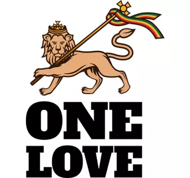 Vinil reggae rasta leão One Love - TenStickers