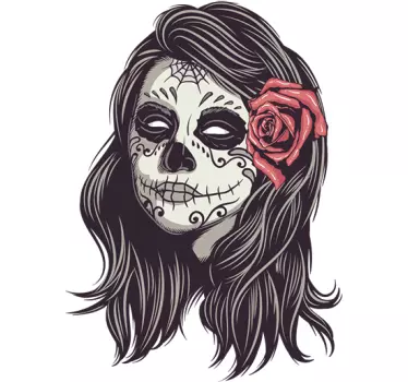 Vinil retrato rapariga dia dos mortos - TenStickers