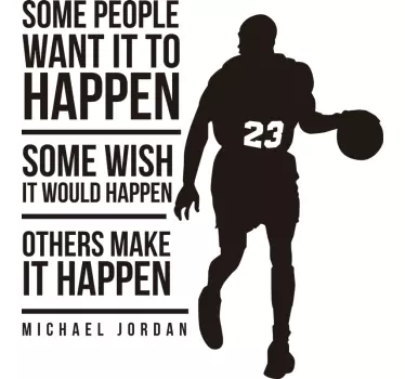 Autocolantes de Basquetebol Michael Jordan frase inspiracional - TenStickers