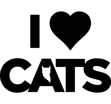 Vinilo decorativo I love cats - TenStickers