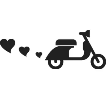 Vinilo decorativo juvenil vespa corazones - TenStickers
