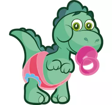 Vinilo infantil dinosaurio bebé verde - TenStickers