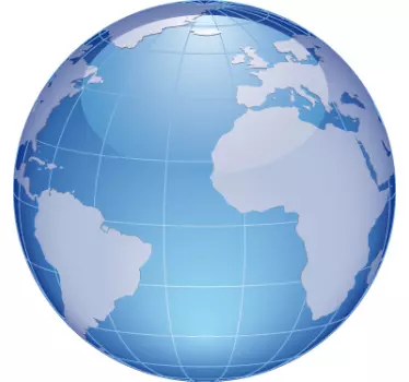 mapa mundo azul Oceano Atlântico - TenStickers