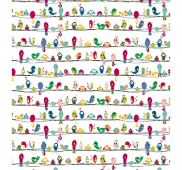 Vinilo para móveis padrão de pássaros - TenStickers