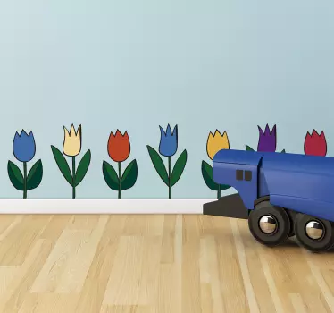 Adesivo friso de tulipas - TenStickers