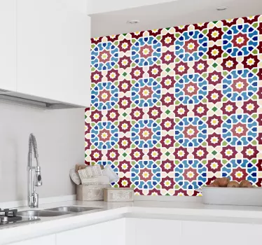 Azulejo hidráulico parede árabe - TenStickers