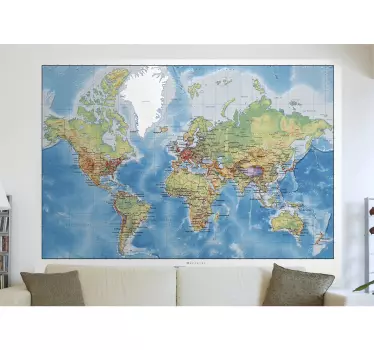 Mural de parede mapa mundo - TenStickers
