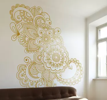 Mural de parede ornamentos florais asiáticos - TenStickers