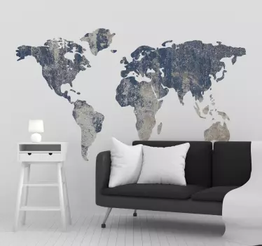 Adesivo de parede mapa mundi azul - TenStickers