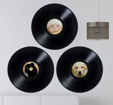 Adesivos de parede discos vinil personalizados - TenStickers