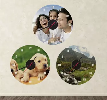 Autocolante decorativo relógio personalizável - TenStickers