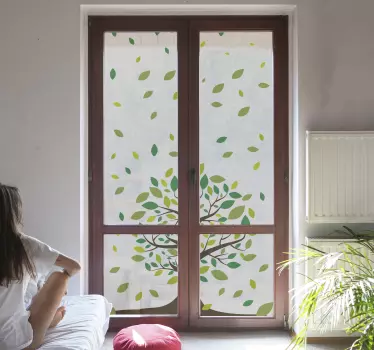 Vinil para janela árvore e folhas - TenStickers