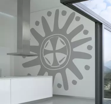 Autocolante geométrico forma de sol estilizada - TenStickers