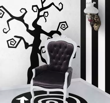 Autocolantes decorativos de halloween árvore burtoniana - TenStickers