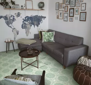 Adesivo de parede mapa mundi azul - TenStickers