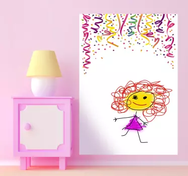 Adesivo de quadro branco com confetis - TenStickers