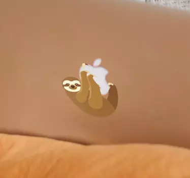 Vinil com Preguiça na maçã do Macbook - TenStickers