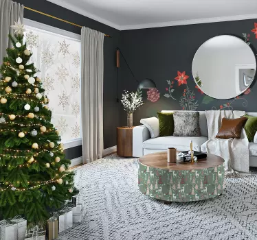 Autocolante decorativo de Natal Flocos de neve dourados - TenStickers