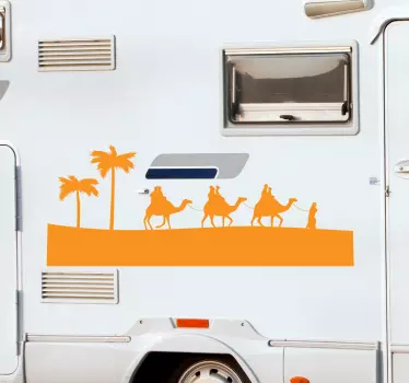 Autocolantes de animais diversos Camelos em autocaravana do deser - TenStickers