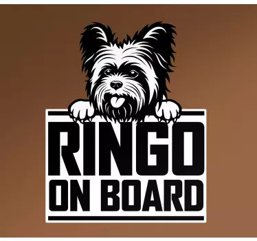 Autocolante decorativo para carros Belo cão yorkshire espiando - TenStickers