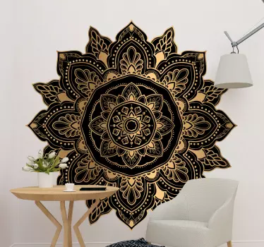 Mandala com gotas e linhas elegantes vinis decorativos abstrato - TenStickers
