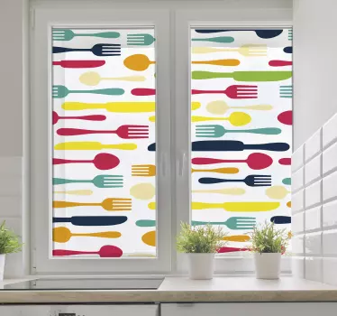 Autocolantes transparentes talheres de cozinha - TenStickers