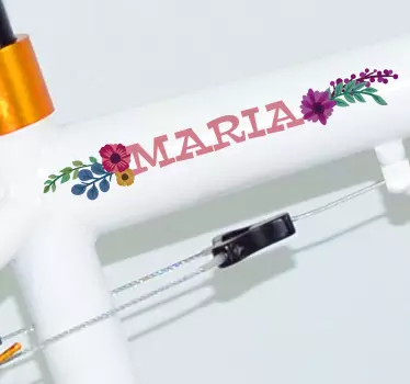 Autocolante personalizado para bicicleta floral - TenStickers