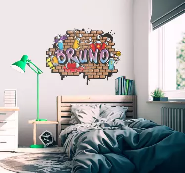 Vinil decorativo urbano nome personalizado com bombas de tags. - TenStickers
