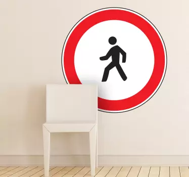 Autocolante de sinais de trânsito proibido pedestre - TenStickers