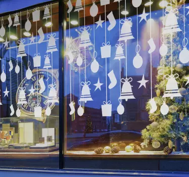Vinil decorativo de natal sapatinhos e adornos - TenStickers