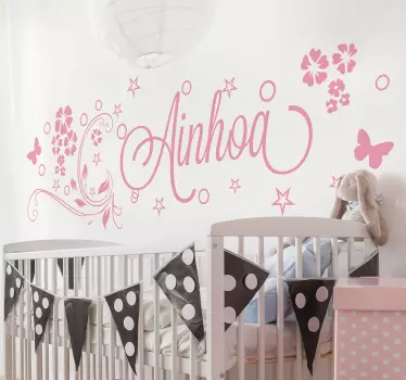 Autocolante floral personalizado - TenStickers